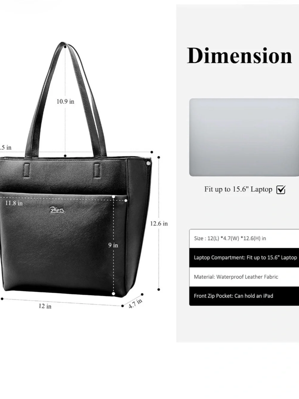 Tote bag for women black